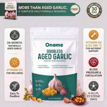 Oname® Aged Garlic Extract - 7500mg Odorless Softgels -