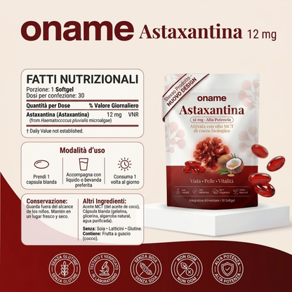 Oname Astaxantina 12mg — Reni sotto controllo? Il primo passo per proteggerli inizia da qui.