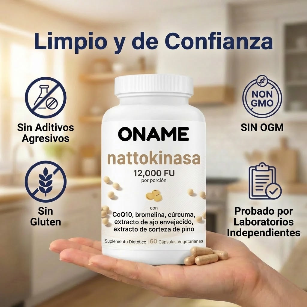 Oname | Complejo de nattokinasa 12 000 FU - 60 cápsulas vegetarianas