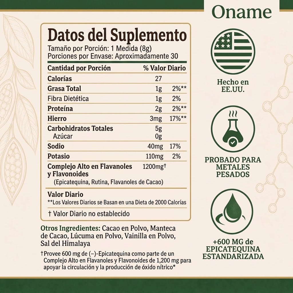 Oname: Polvo de flavanoles y flavonoides de cacao