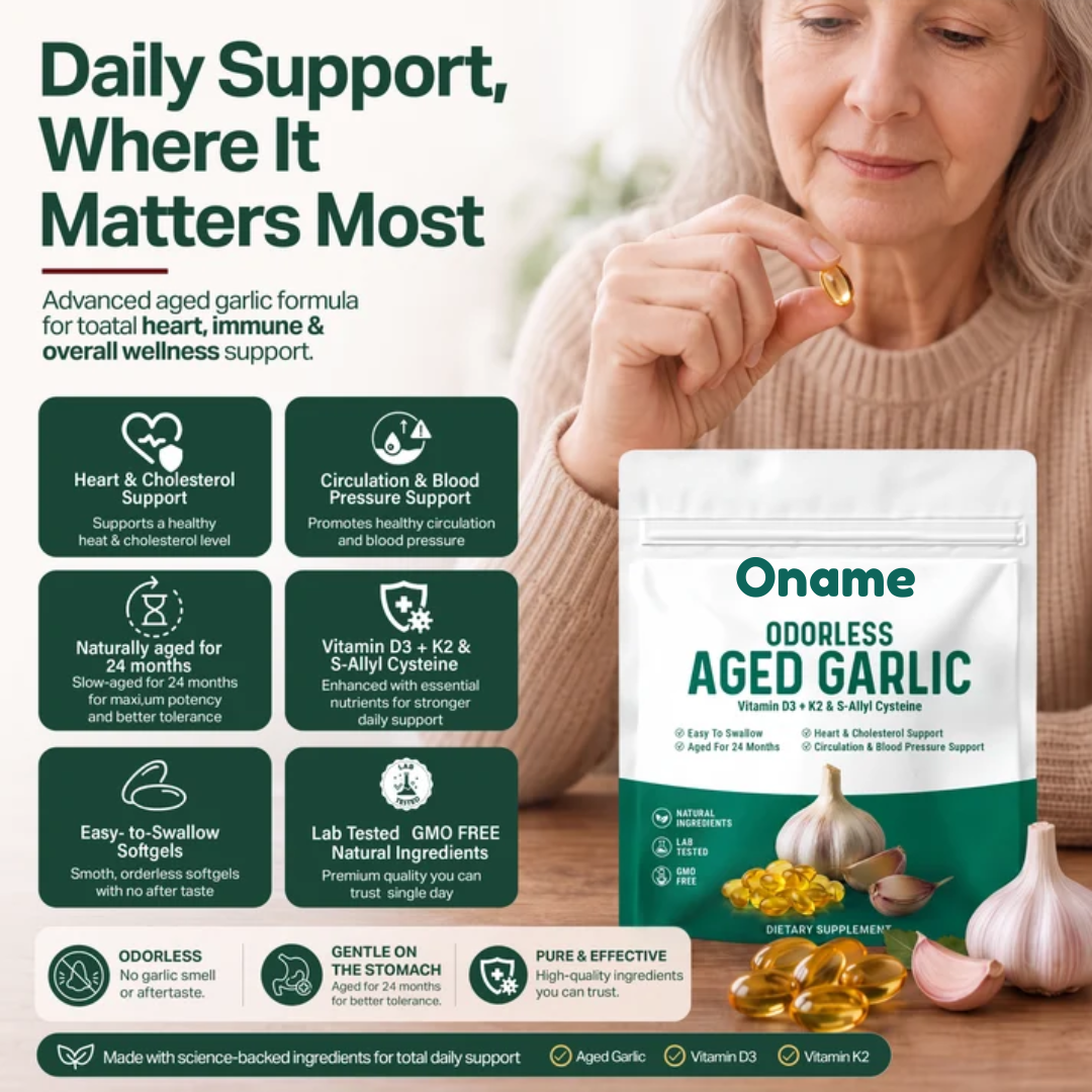 Oname® Aged Garlic Extract - 7500mg Odorless Softgels -