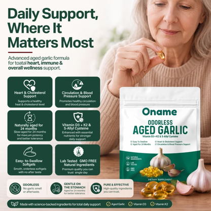 Oname® Aged Garlic Extract - 7500mg Odorless Softgels -