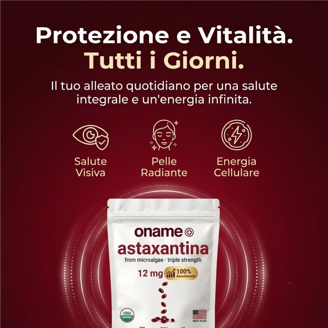 Oname Astaxantina 12mg — Reni sotto controllo? Il primo passo per proteggerli inizia da qui.