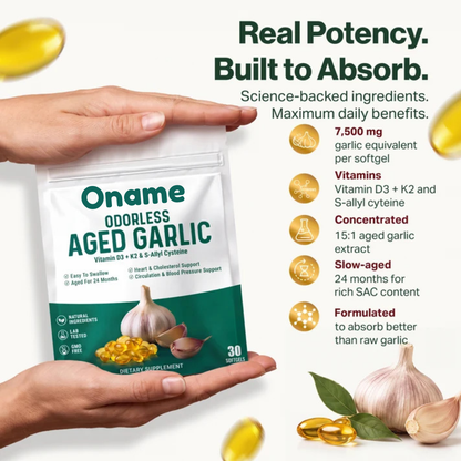 Oname® Aged Garlic Extract - 7500mg Odorless Softgels -
