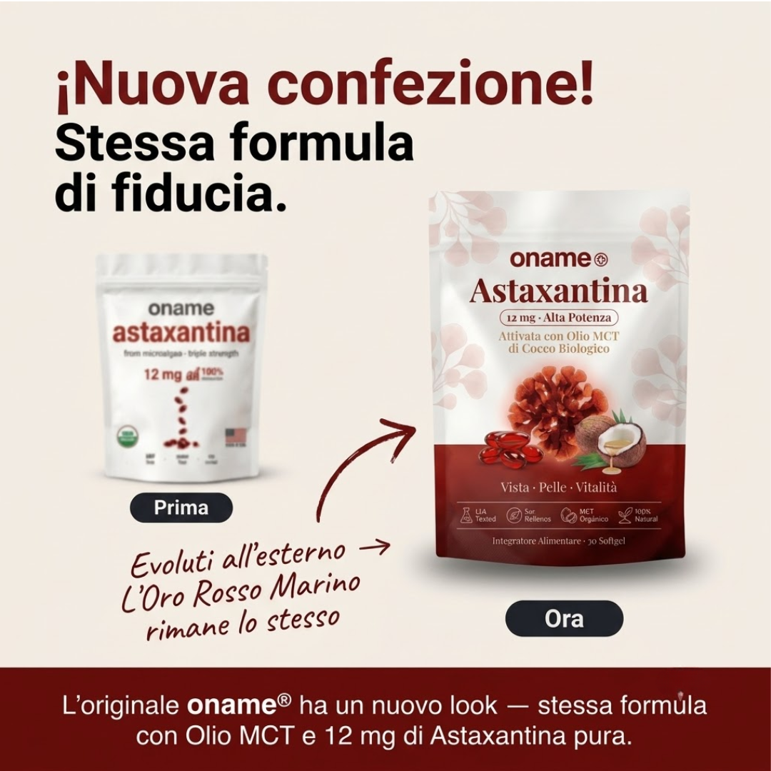 Oname Astaxantina 12mg — Reni sotto controllo? Il primo passo per proteggerli inizia da qui.
