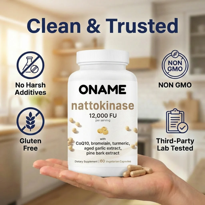 Oname | Nattokinase 12,000FU Complex - 60 Vegetarian Capsules