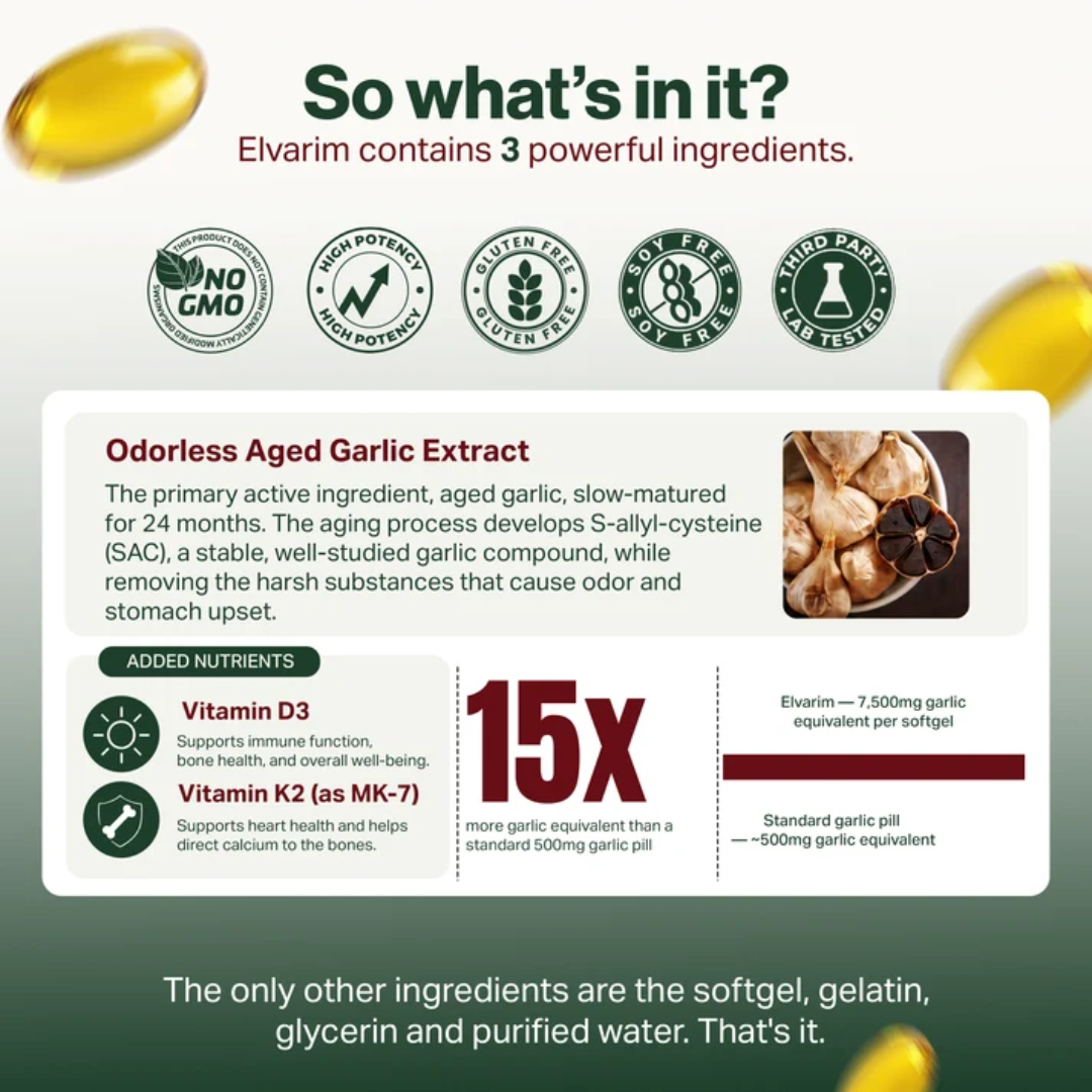 Oname® Aged Garlic Extract - 7500mg Odorless Softgels -