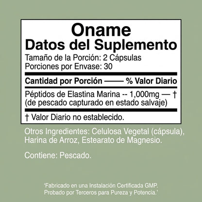 Reafirma la piel flácida de forma natural con péptidos de elastina marina.