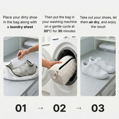 Get spotless shoes in just 30 minutes, straight from your washing machine