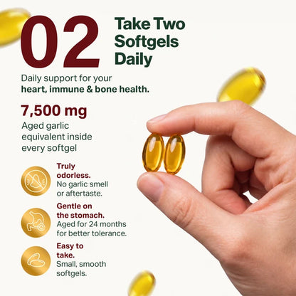 Oname® Aged Garlic Extract - 7500mg Odorless Softgels -