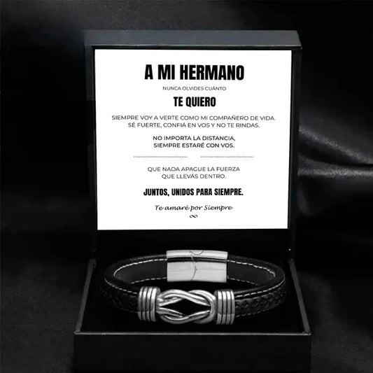 A Mi Hermano| Siempre Unidos | Pulsera de Cuero