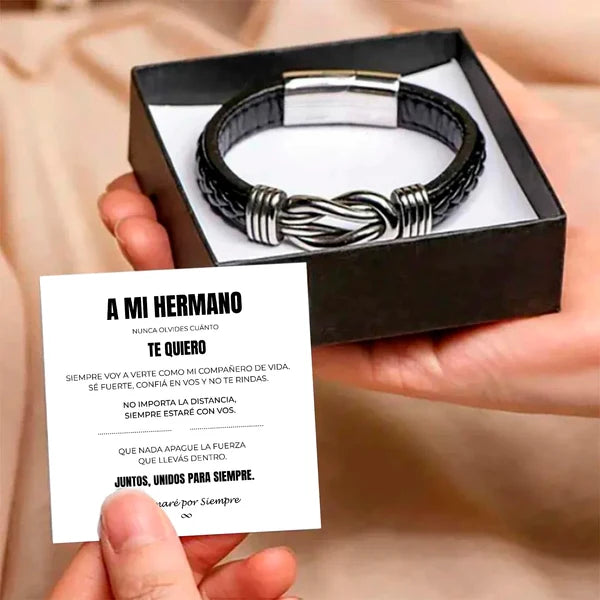 A Mi Hermano| Siempre Unidos | Pulsera de Cuero