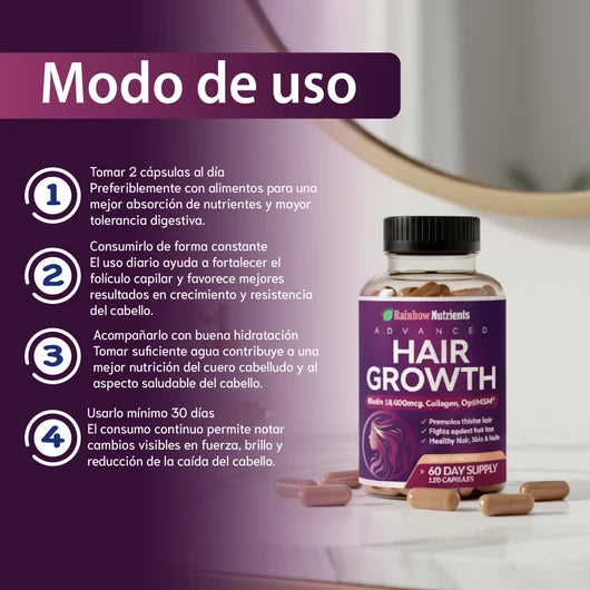 Oname Vitaminas hair growth- para el crecimiento del cabello y prevención de la caída