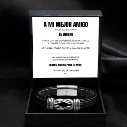 A Mi Mejor Amigo | Siempre Unidos | Pulsera de Cuero