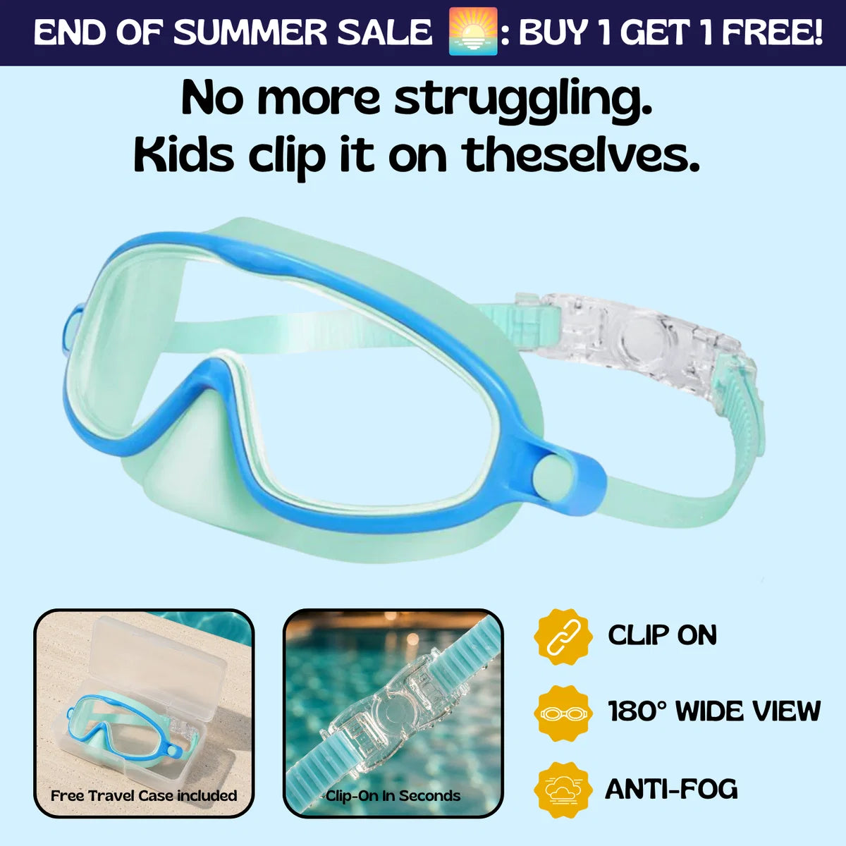 Oname™ Clip-On Swim Goggles