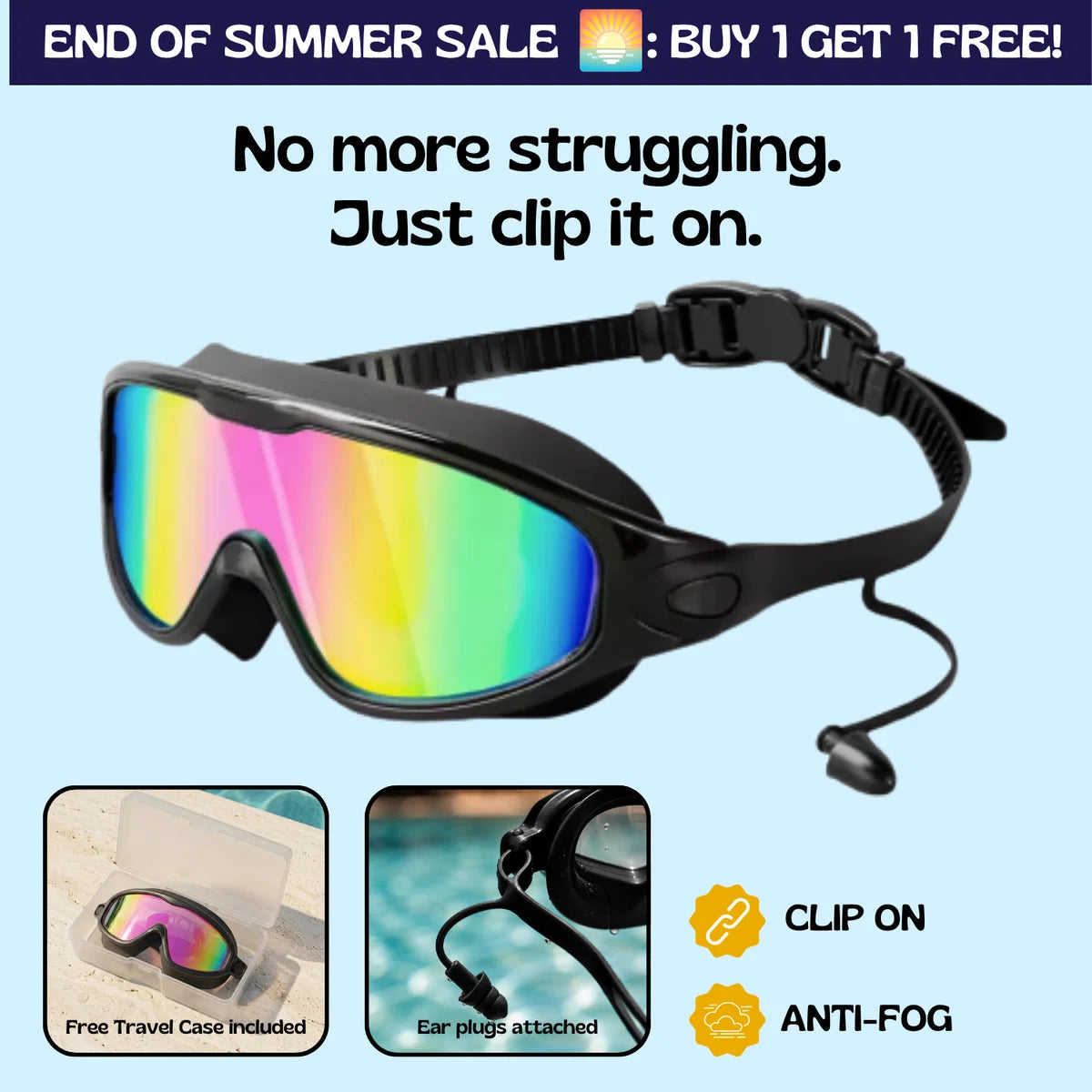 Oname™ Clip-On Swim Goggles