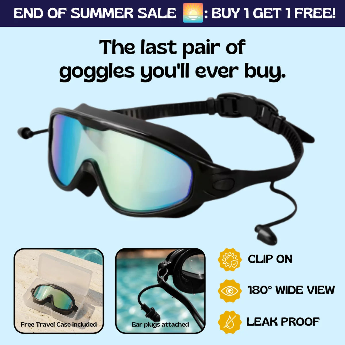 Oname™ Clip-On Swim Goggles
