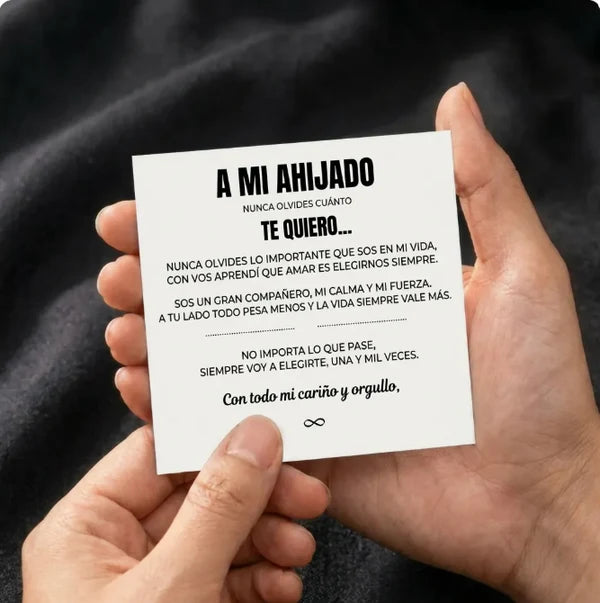 A Mi Ahijado | Pulsera de Cuero Siempre Unidos I Regalo de Padrinos