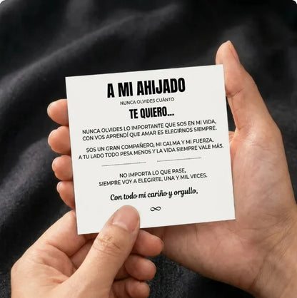A Mi Ahijado | Pulsera de Cuero Siempre Unidos I Regalo de Padrinos