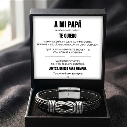 A Mi Papá | Siempre Unidos | Pulsera de Cuero