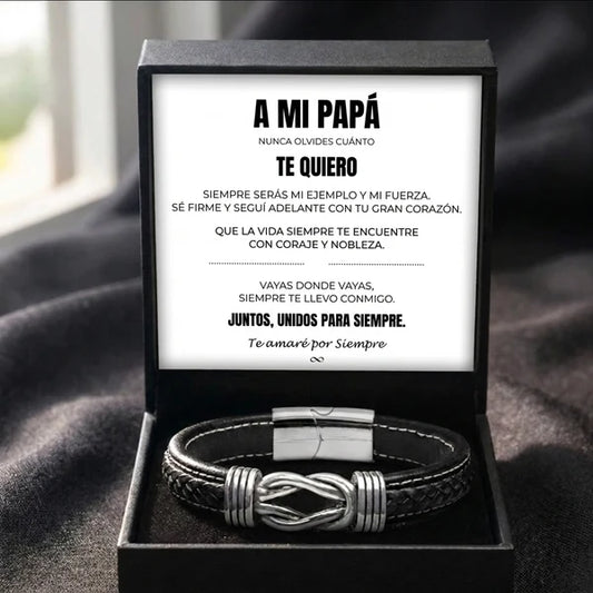 A Mi Papá | Siempre Unidos | Pulsera de Cuero