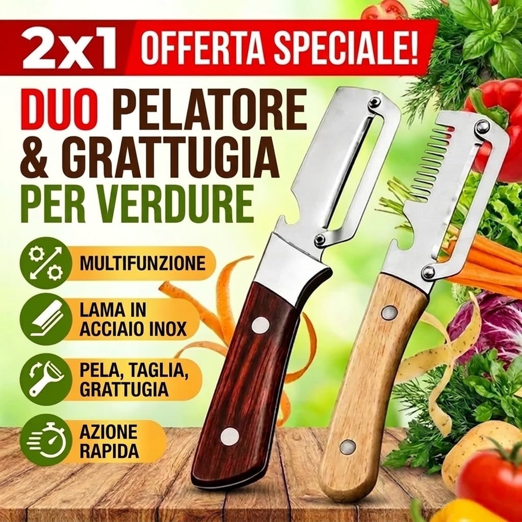 Pelapatate e raschietto 2 in 1