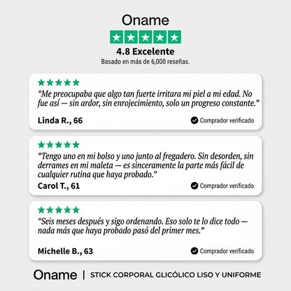 Oname | Barra corporal de ácido glicólico suave y uniforme