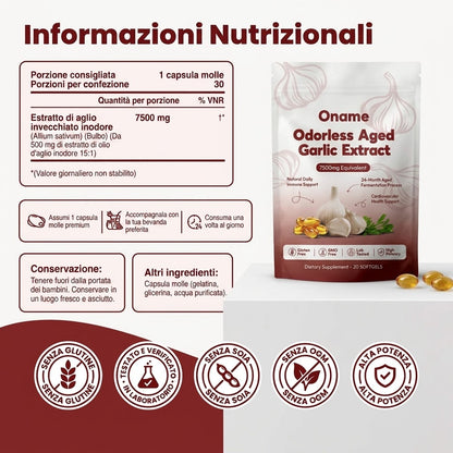 Oname Aglio invecchiato 24 mesi: abbassa e stabilizza la pressione sanguigna in modo naturale.