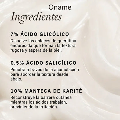 Oname | Barra corporal de ácido glicólico suave y uniforme