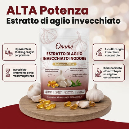 Oname Aglio invecchiato 24 mesi: abbassa e stabilizza la pressione sanguigna in modo naturale.
