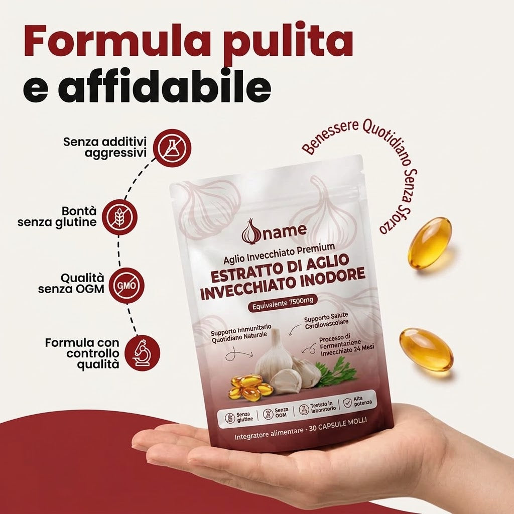 Oname Aglio invecchiato 24 mesi: abbassa e stabilizza la pressione sanguigna in modo naturale.