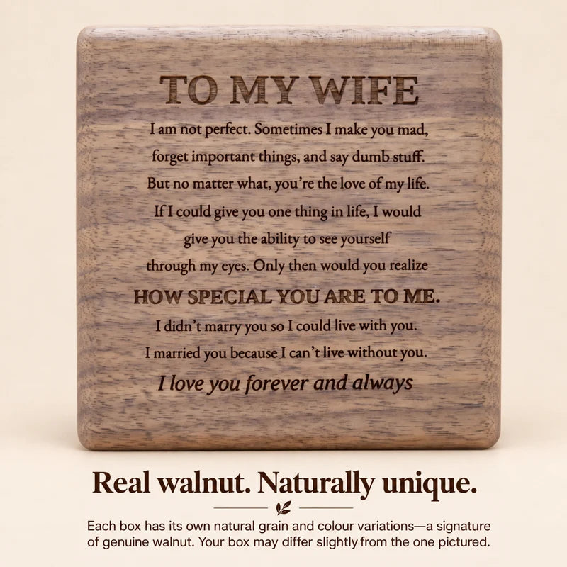 Forever Yours - Birthstone Heart Necklace & Engraved Walnut Box