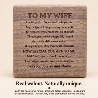 Forever Yours - Birthstone Heart Necklace & Engraved Walnut Box
