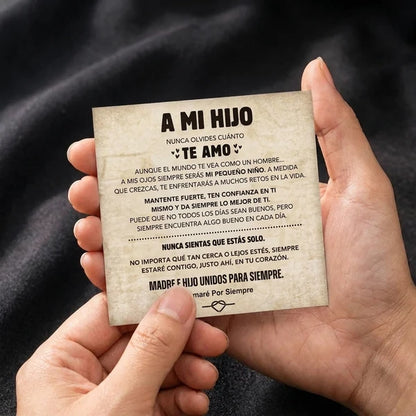 A Mi Hijo | Pulsera de Cuero Siempre Unidos | Regalo Madre e Hijo